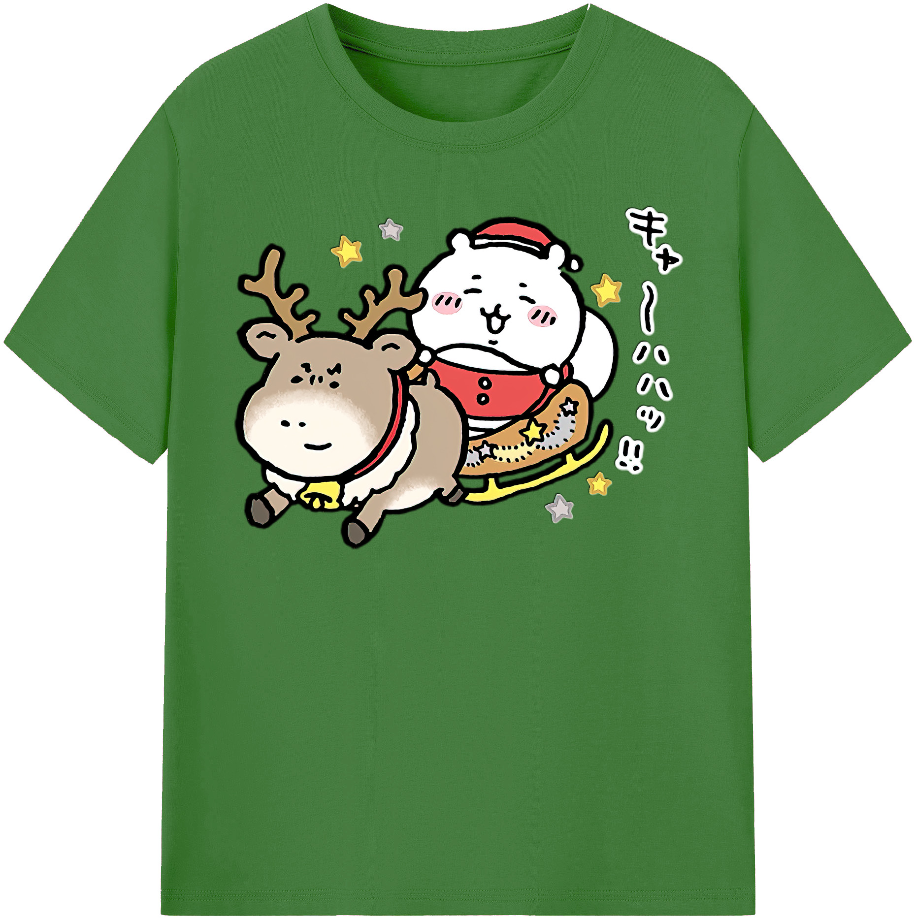 （画像用） ちいかわ ちいかわ Chii-kawa chiikawa レディースカジュアルプリントTシャツ（綿100％）